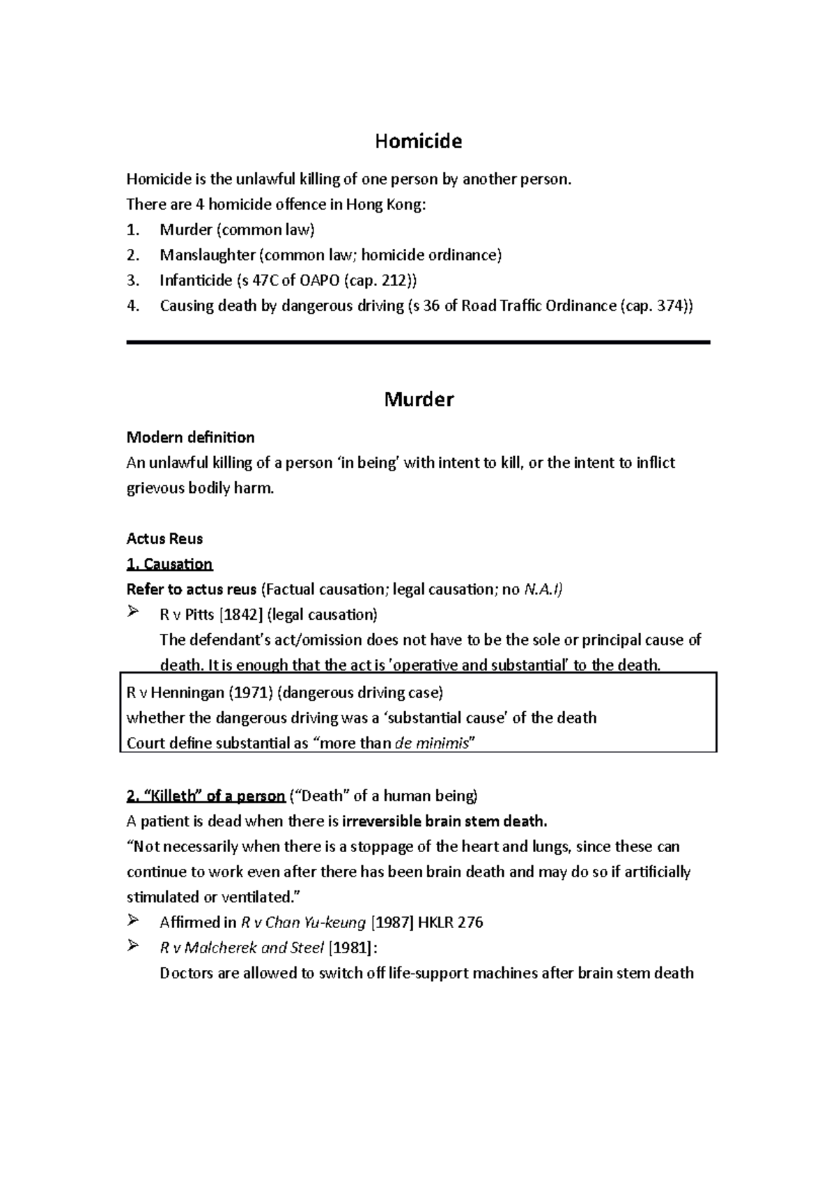 Homicide (criminal law) - Homicide Homicide is the unlawful killing of ...