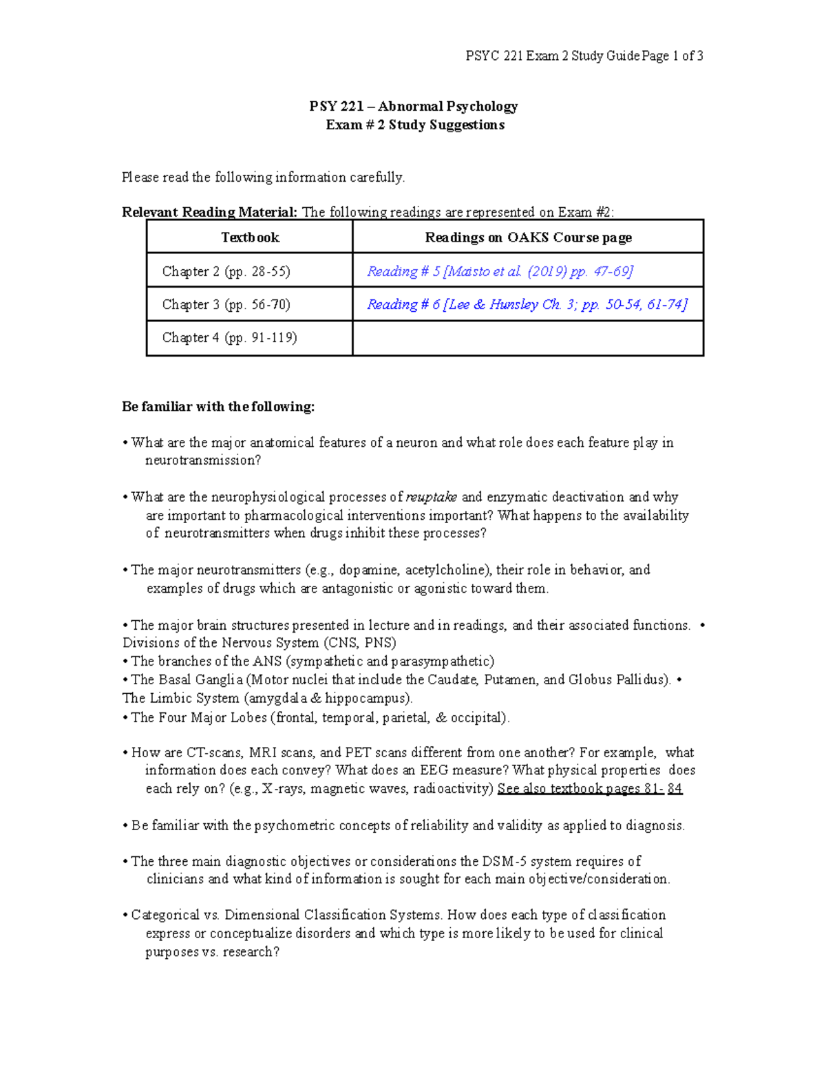PSYC 221 Exam 2 Study Guide - Studocu