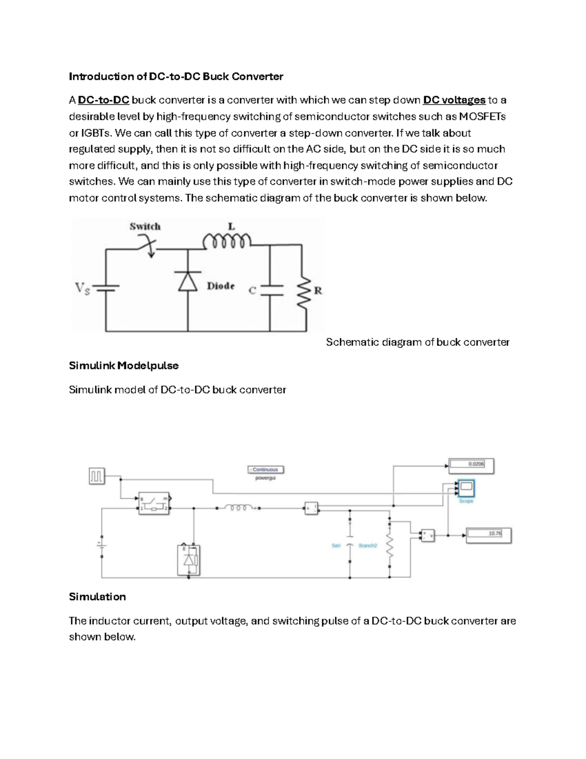 Expt 7 - Its a school assignment - Introduction of DC-to-DC Buck ...