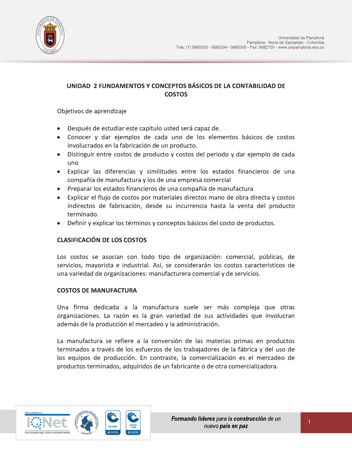 Unidad 2 Fundamentos Y Conceptos Básicos DE LA Contabilidad DE Costos ...