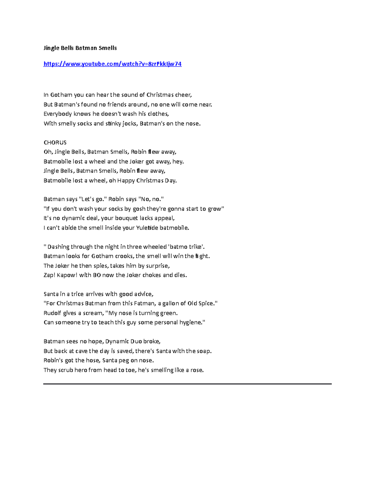 Jingle Bells Batman Smells Jingle Bells Batman Smells youtube/watch?v