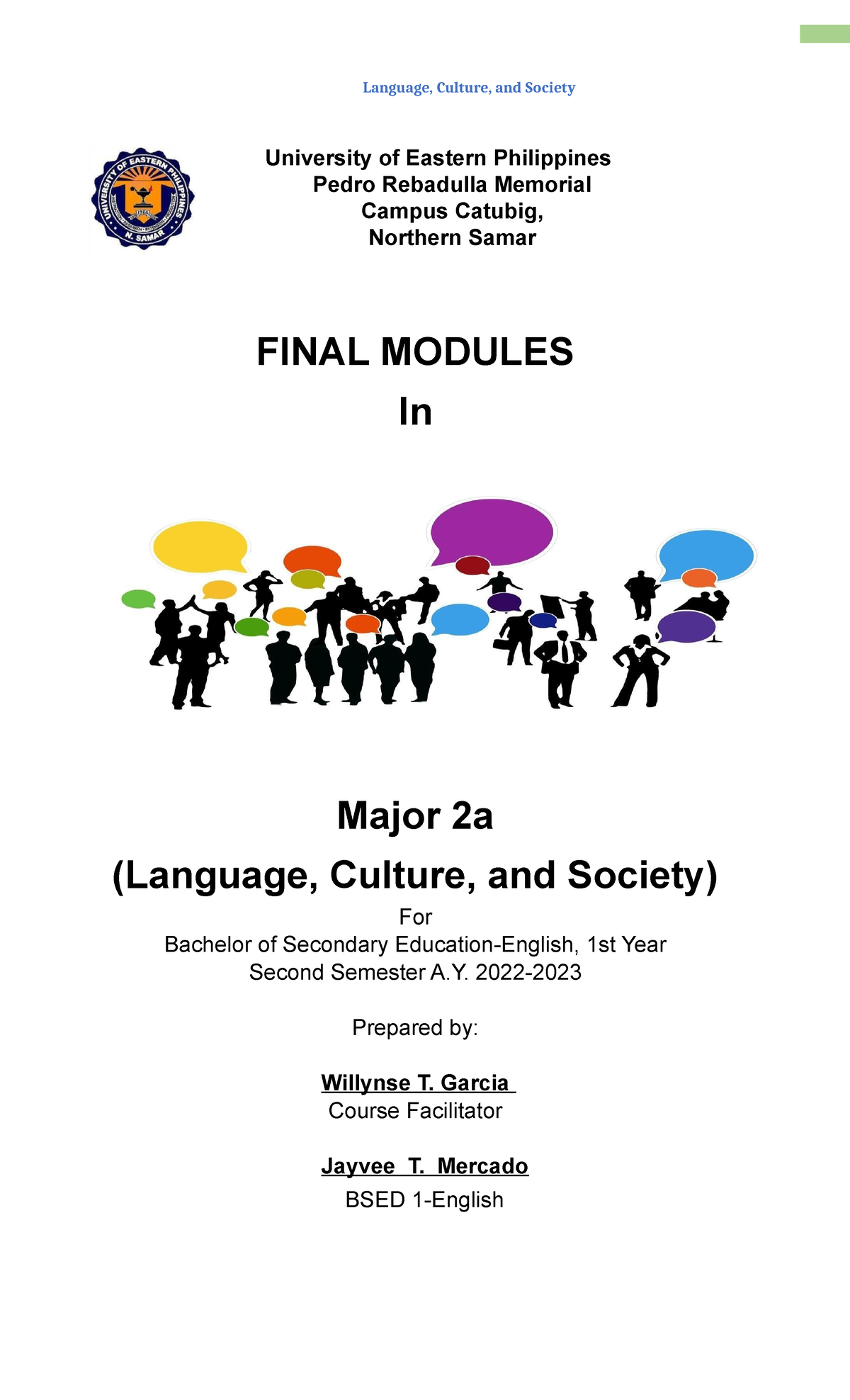 LCS - This a module of language culture and society - Language, Culture ...