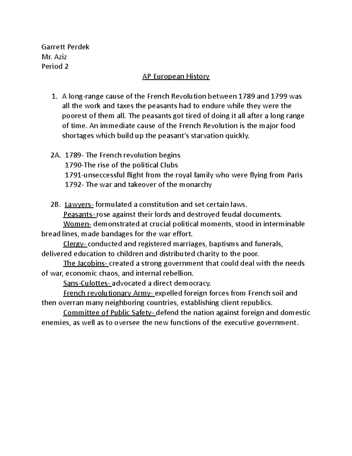 1-9-2023- Readings+ Focus Questions - Garrett Perdek Mr. Aziz Period 2 ...