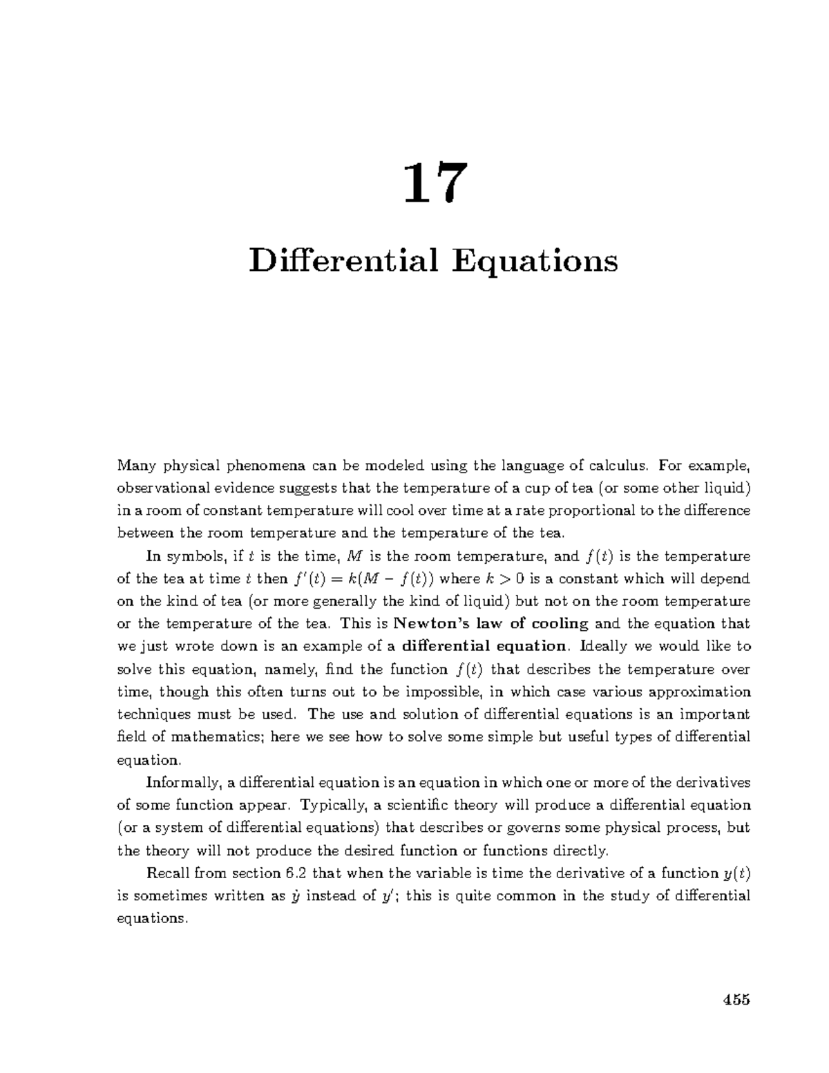 Multivariable Differential Equations Notes 17 Differential Equations