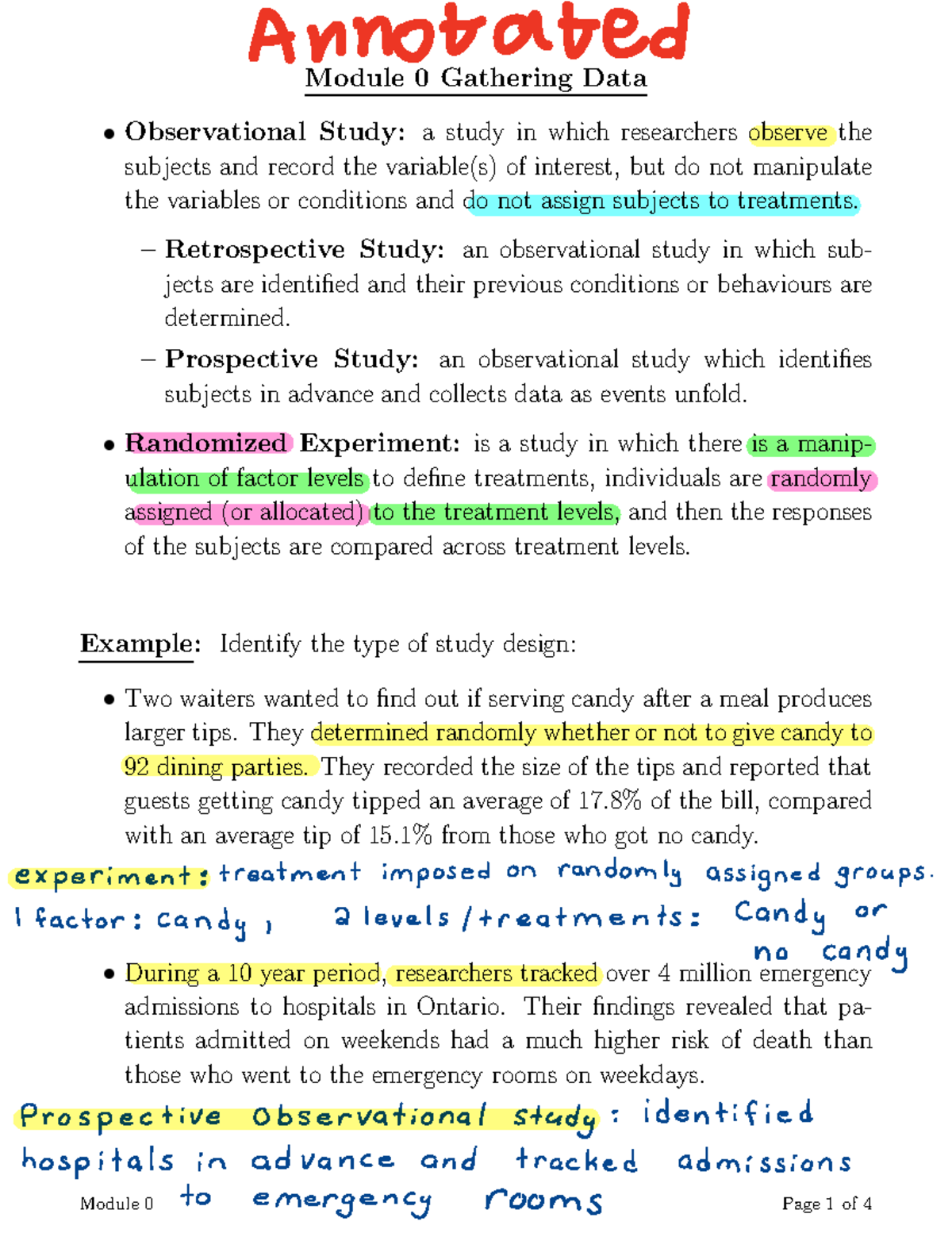 Stat 151 - Module 0 Annotated Summary - Module 0 Gathering Data ...