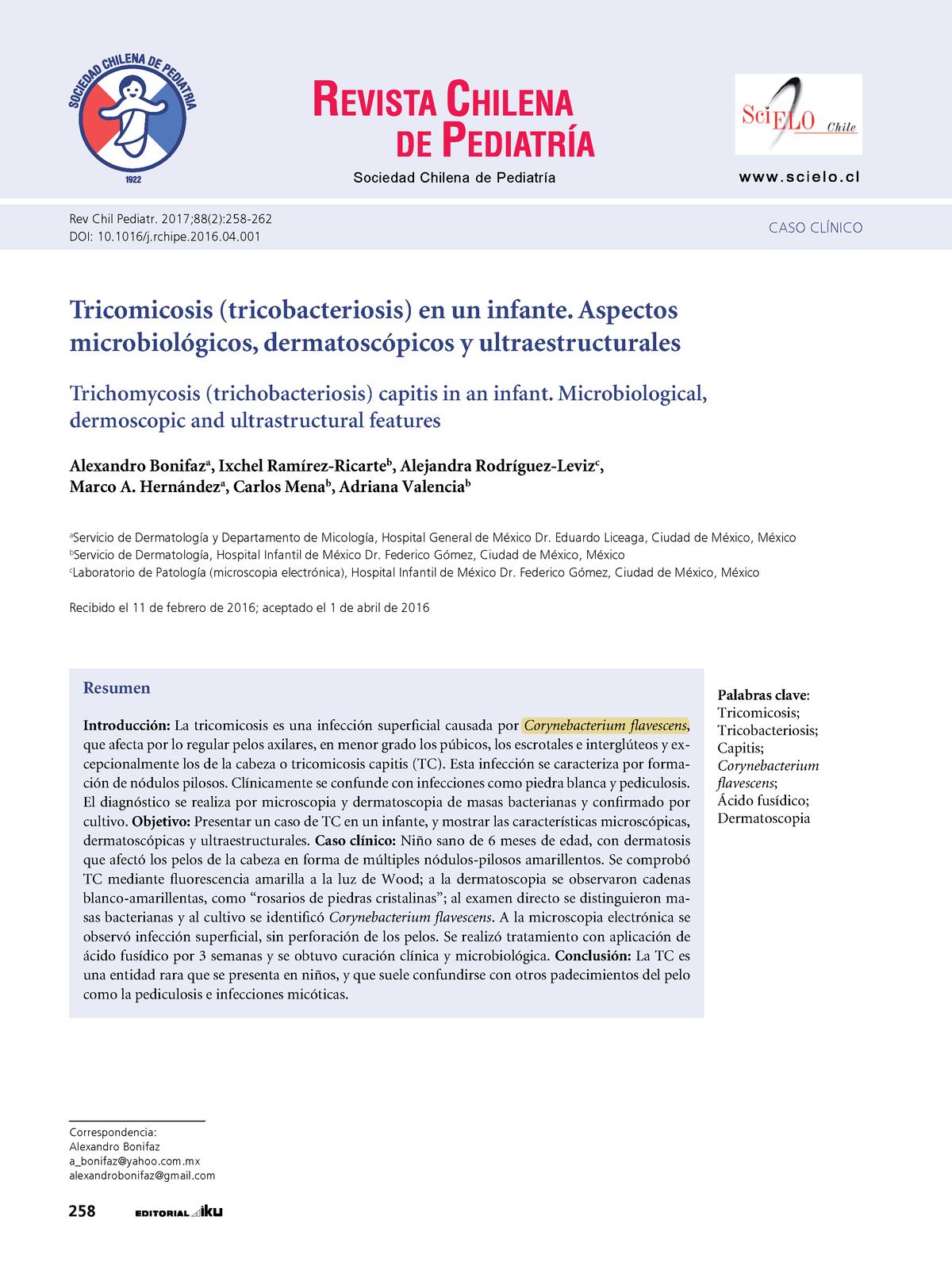 Tricomicosis En Infante - Sociedad Chilena De Pediatría Rev Chil ...