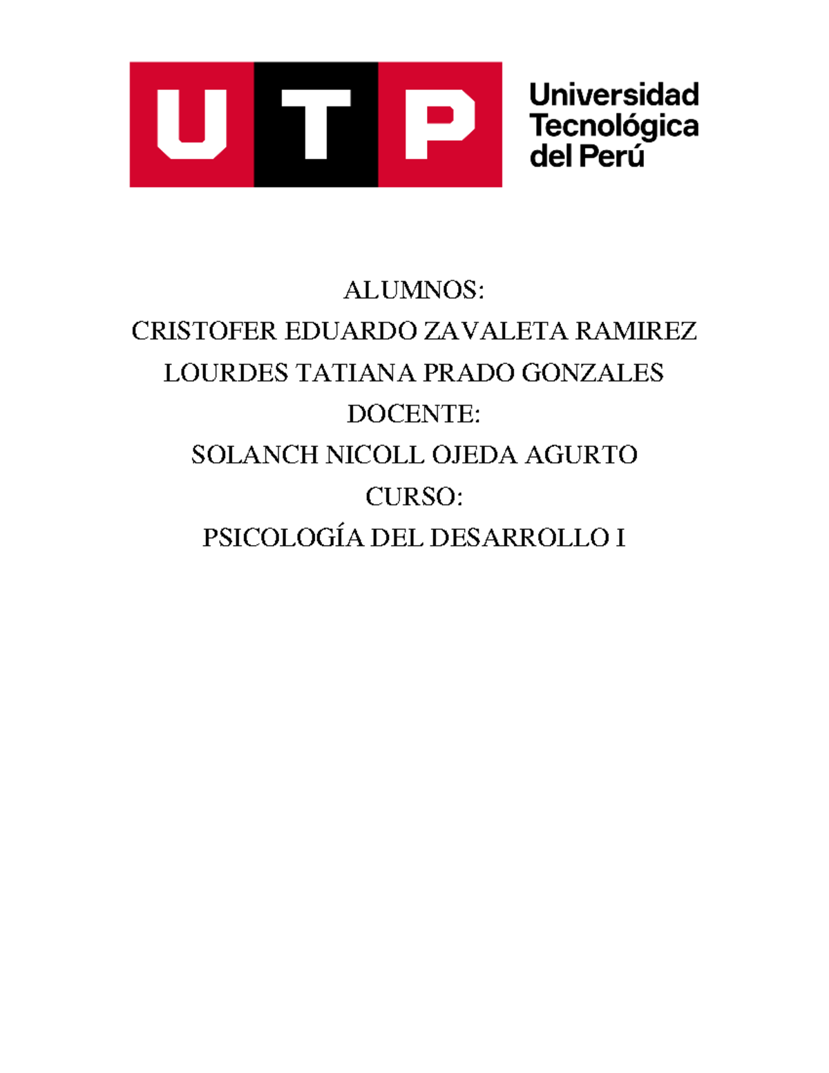 Lista Cotejo ALUMNOS CRISTOFER EDUARDO ZAVALETA RAMIREZ LOURDES