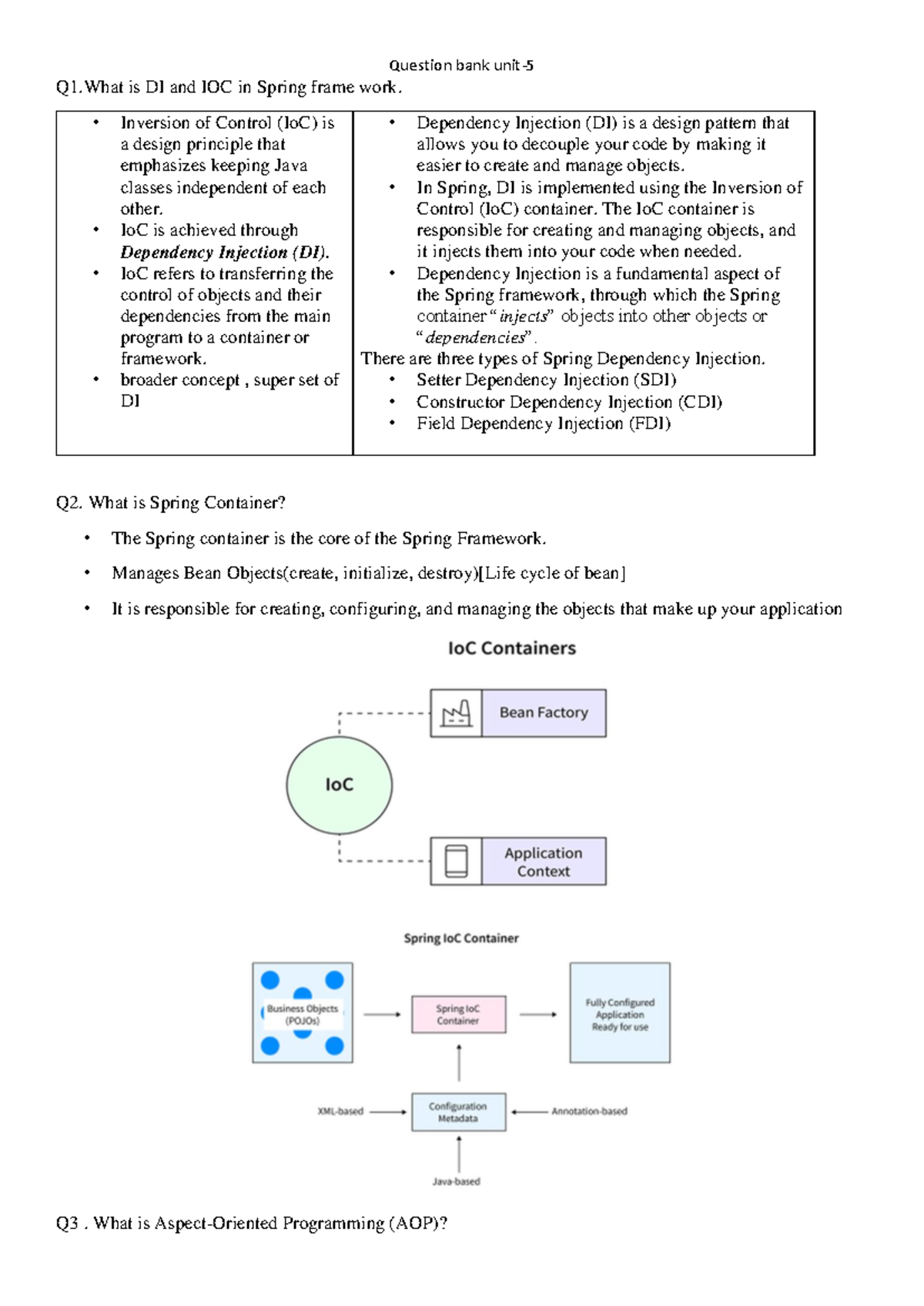 Question BANK UNIT-5 - Practical material unit 5 aktu - Q1 is DI and ...