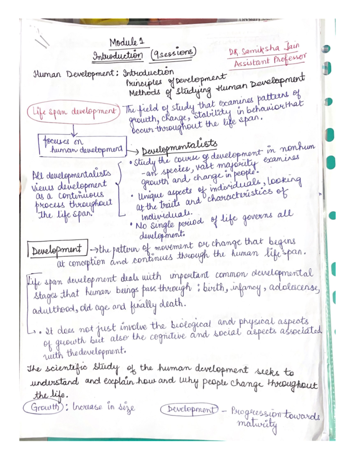 Module 1 Handouts Dr Samiksha copy - introducyion to psychology - Studocu