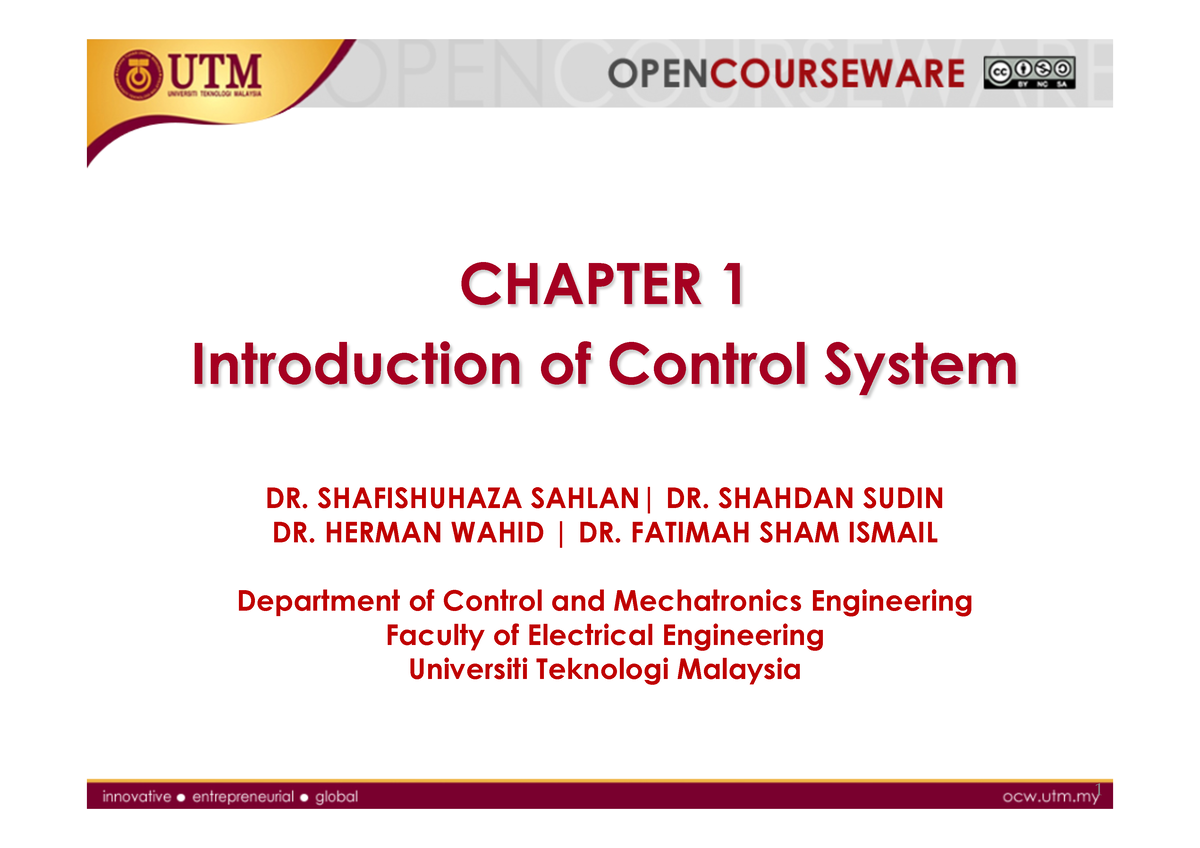 Chapter 1 Intro To Control System - CHAPTER 1 Introduction Of Control ...