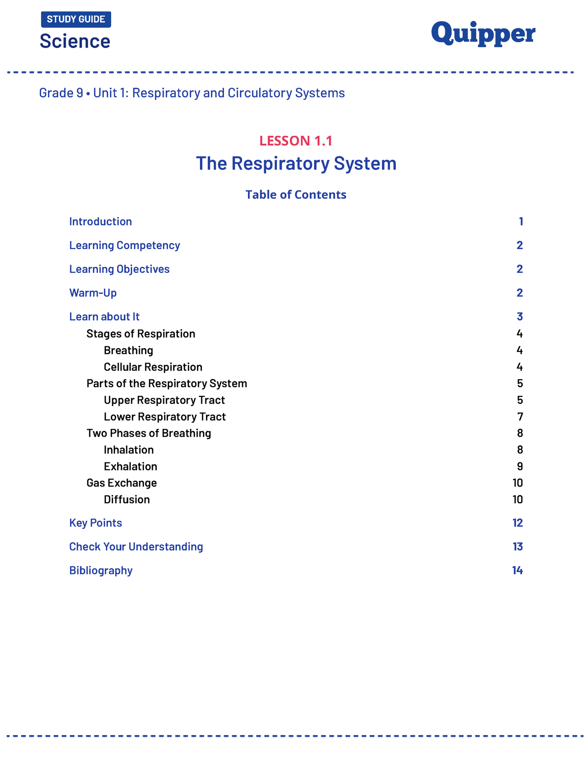 THE Respiratory System - Grade 9 • Unit 1: Respiratory And Circulatory ...