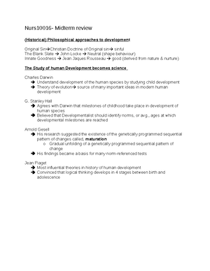 Lifespan Developmental Case Study: Sheridan College NURS10016 - Studocu