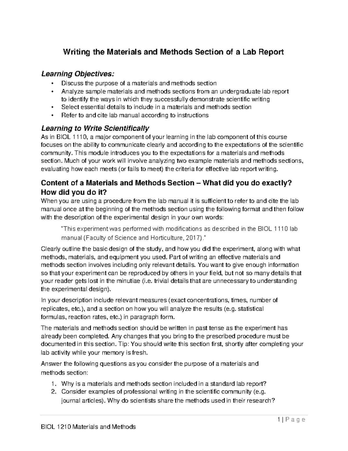 Materials And Methods Workshop Fall2022 Writing The Materials And 