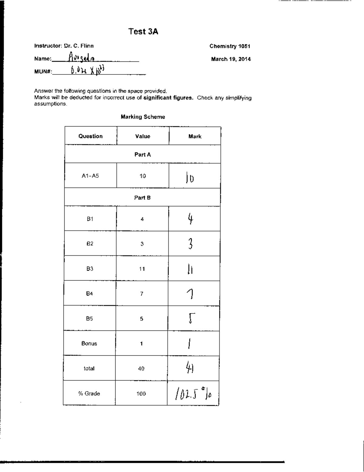Exam 3 June 2017, questions and answers - Chem 1051 - Studocu