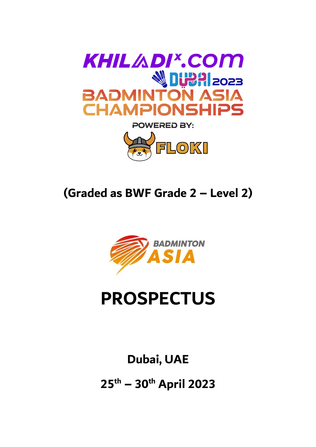 Khiladix com dubai badminton asia championships 2023 powered by floki