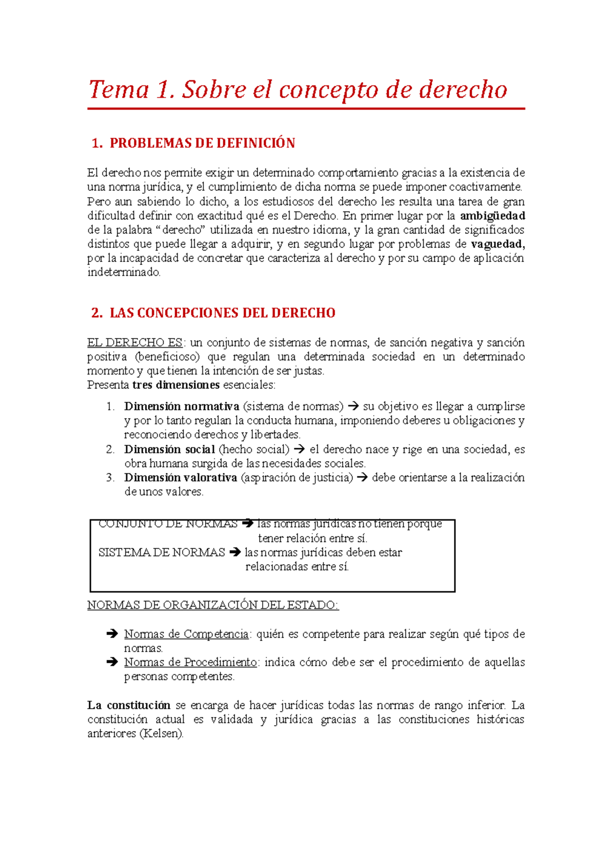 Apuntes TEMA 1 Teoria Del Dret - Tema 1. Sobre El Concepto De Derecho 1 ...