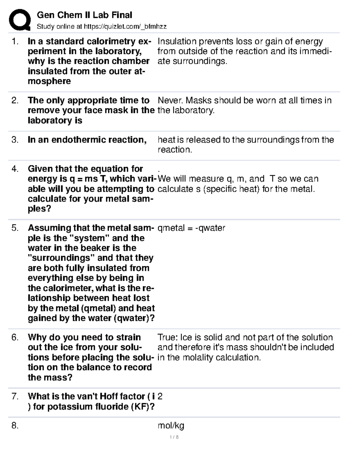 GEN Chem Lab II Final Part 1 PDF Study online at quizlet/_bfmhzz In a