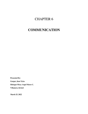 Communication - Chapter 6 - Human Behavior In Organizations - CHAPTER 6 ...