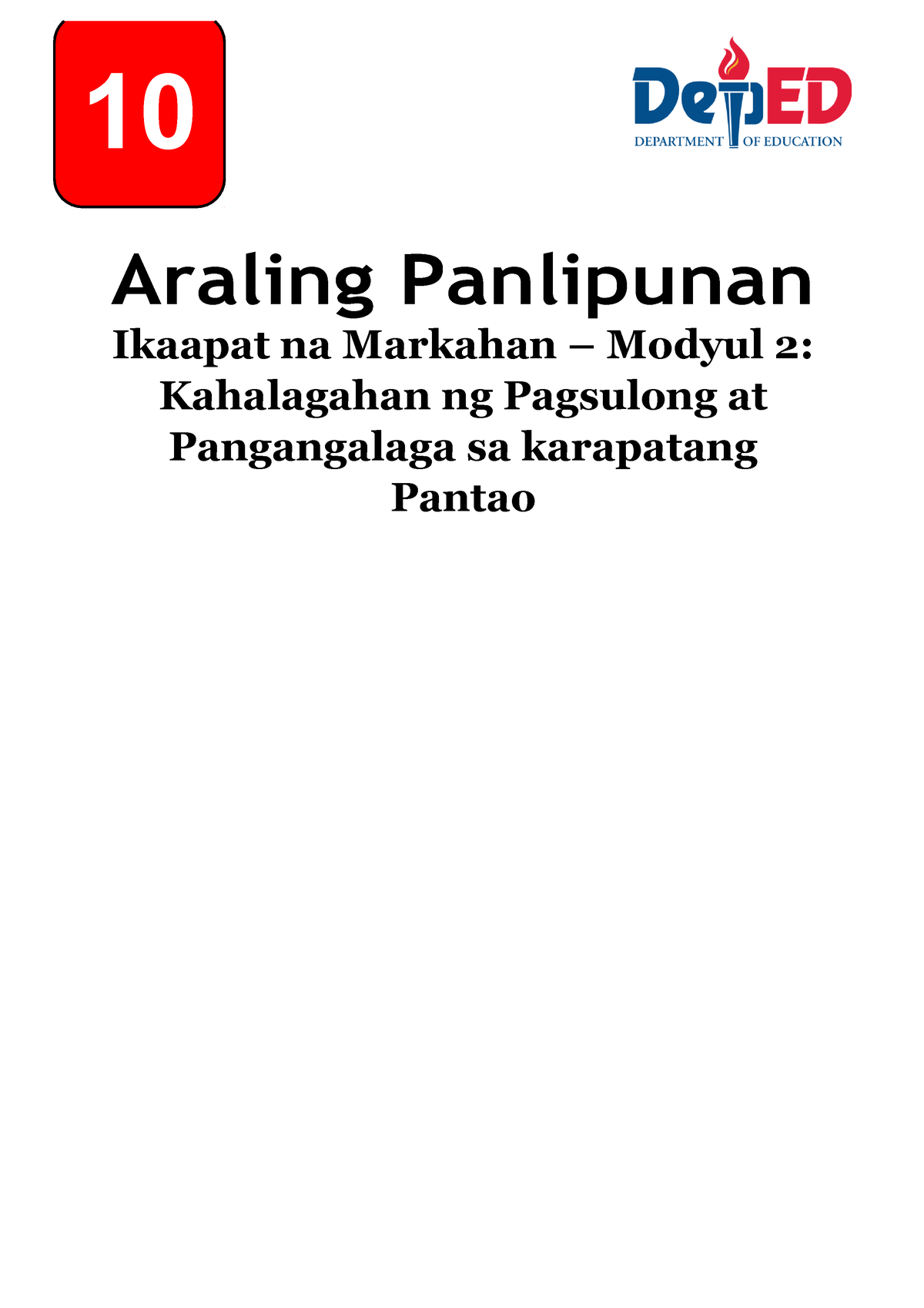 4SY 21 22 LAS 2 Week 2 Q4 3 - Help - 10 Araling Panlipunan Ikaapat Na ...