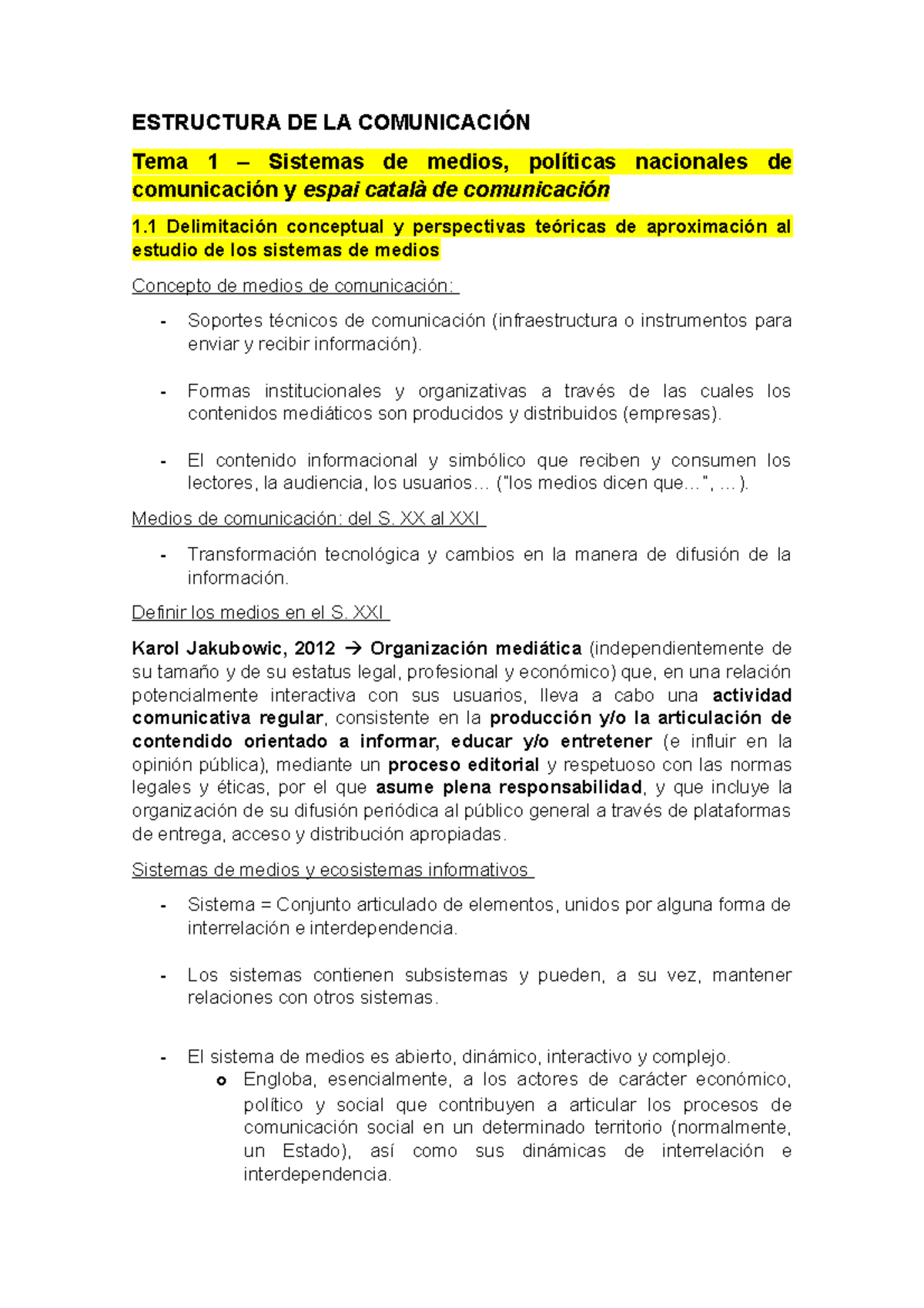 Apunts teoria Estructura de la Comunicació - ESTRUCTURA DE LA ...