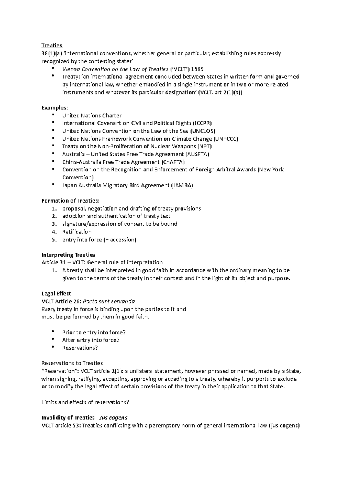 1028LAW Treaties - Treaties 38(1)(a) ‘international conventions ...