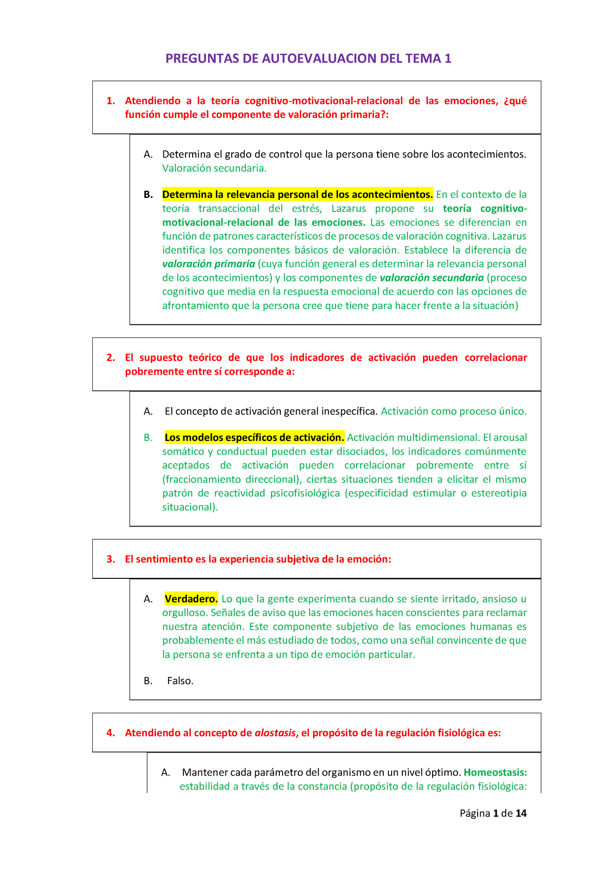 Autoevaluacion TEMA 1 - Atendiendo A La Teoría Cognitivo-motivacional ...