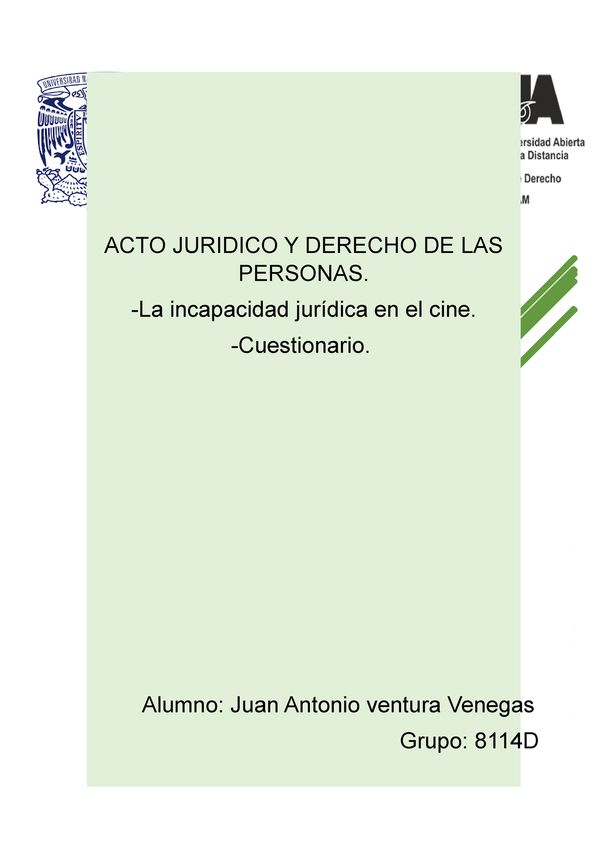 Venturaj a u ajdp la incapacidad jurídica en el cine ACTO JURIDICO Y DERECHO DE LAS