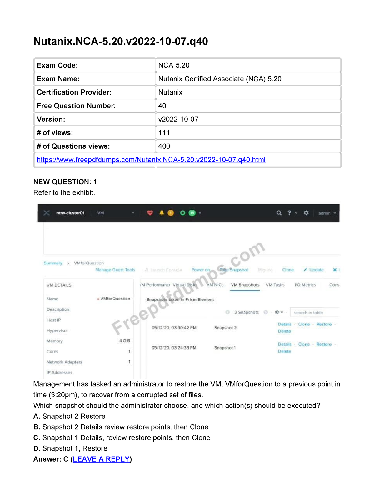 NCA-5.20 Learning Materials