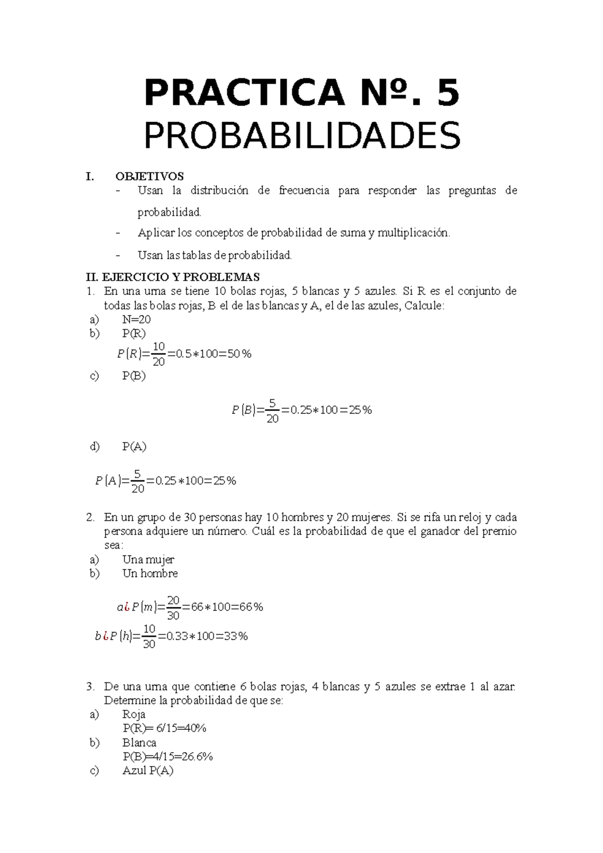 Práctica 5 Probabilidades Utilizando La Distribución De Frecuencia ...