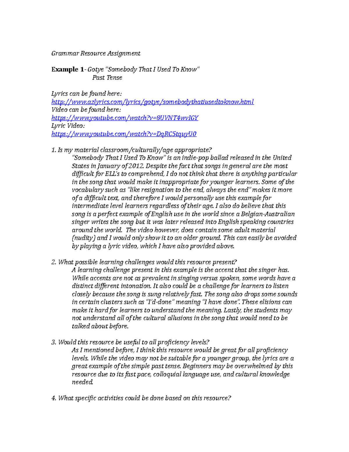 Grammar resource assignment - Grammar Resource Assignment Example 1 ...