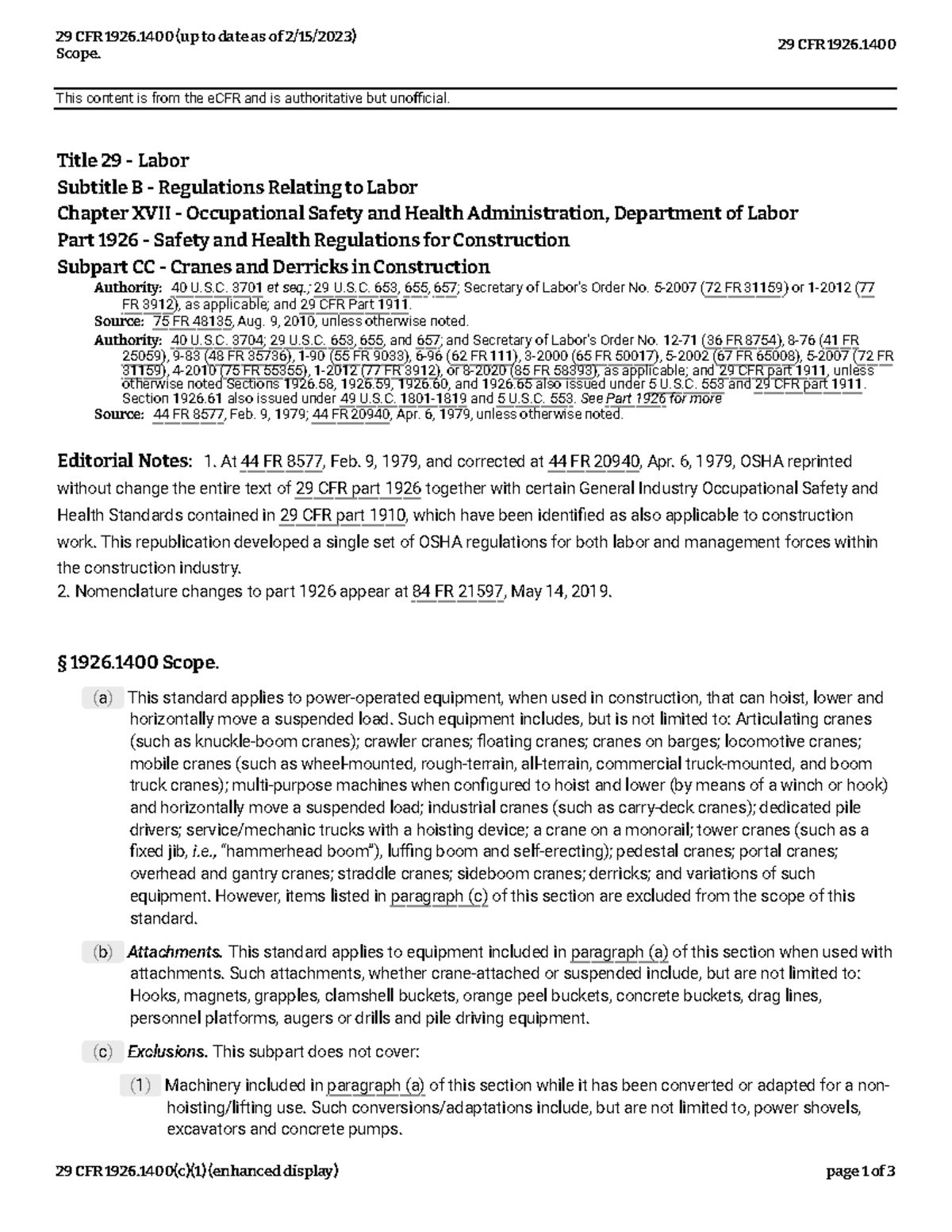 29 CFR 1926.1400 (up To Date As Of 2-15-2023) - Title 29 - Labor ...