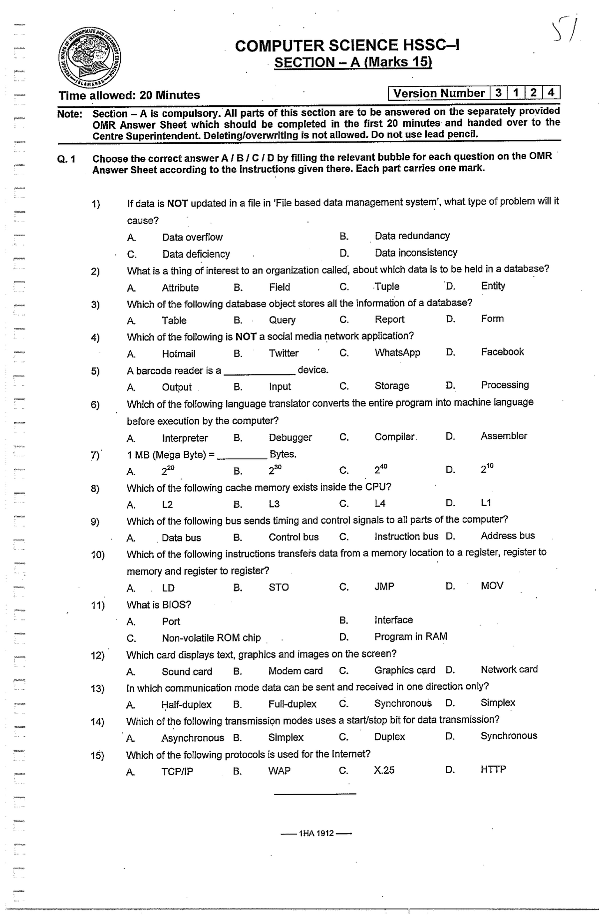 federal-board-class-11-computer-science-2019-computer-punjab