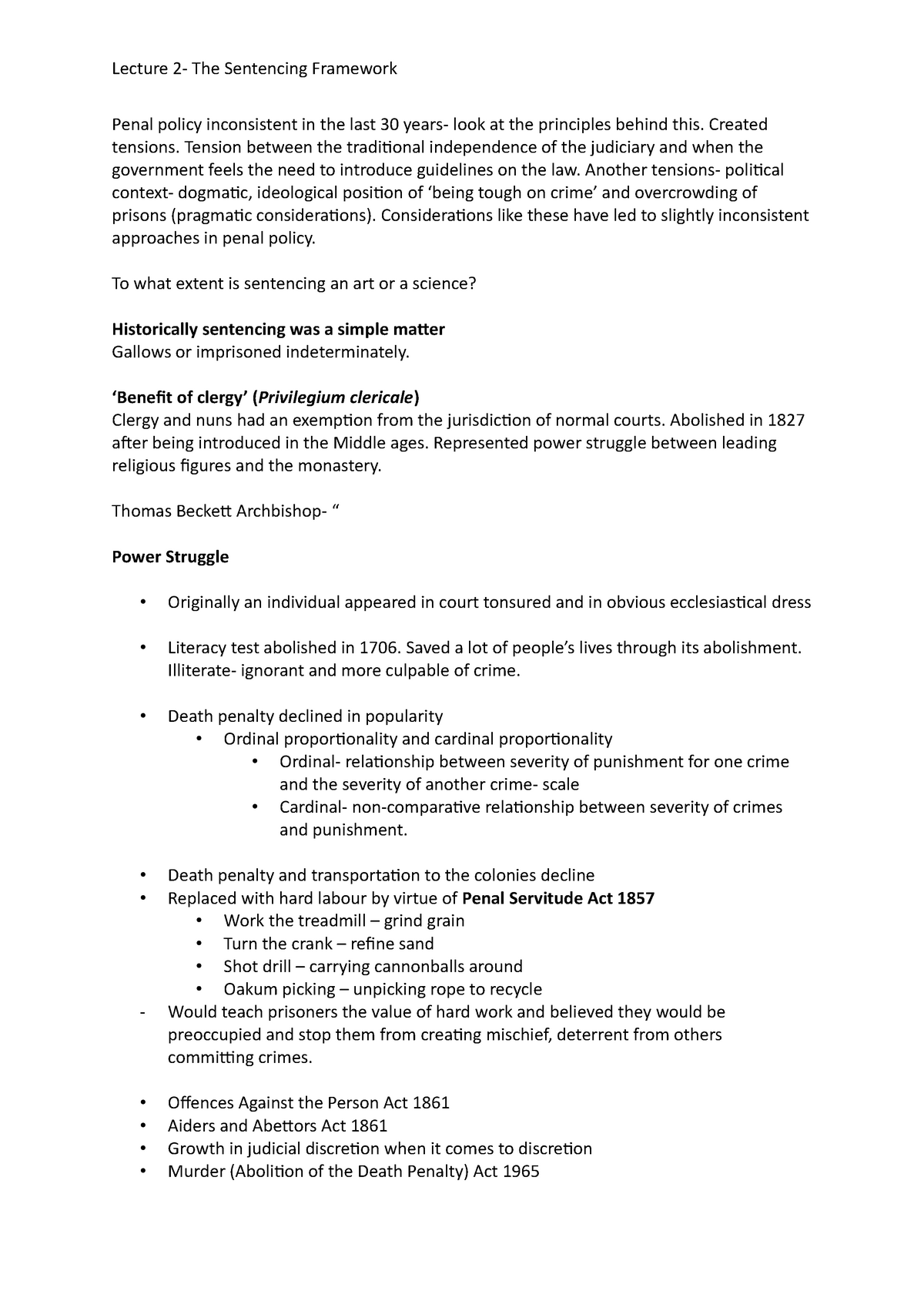 Lecture 2- The Sentencing Framework - Penal Policy Inconsistent In The ...