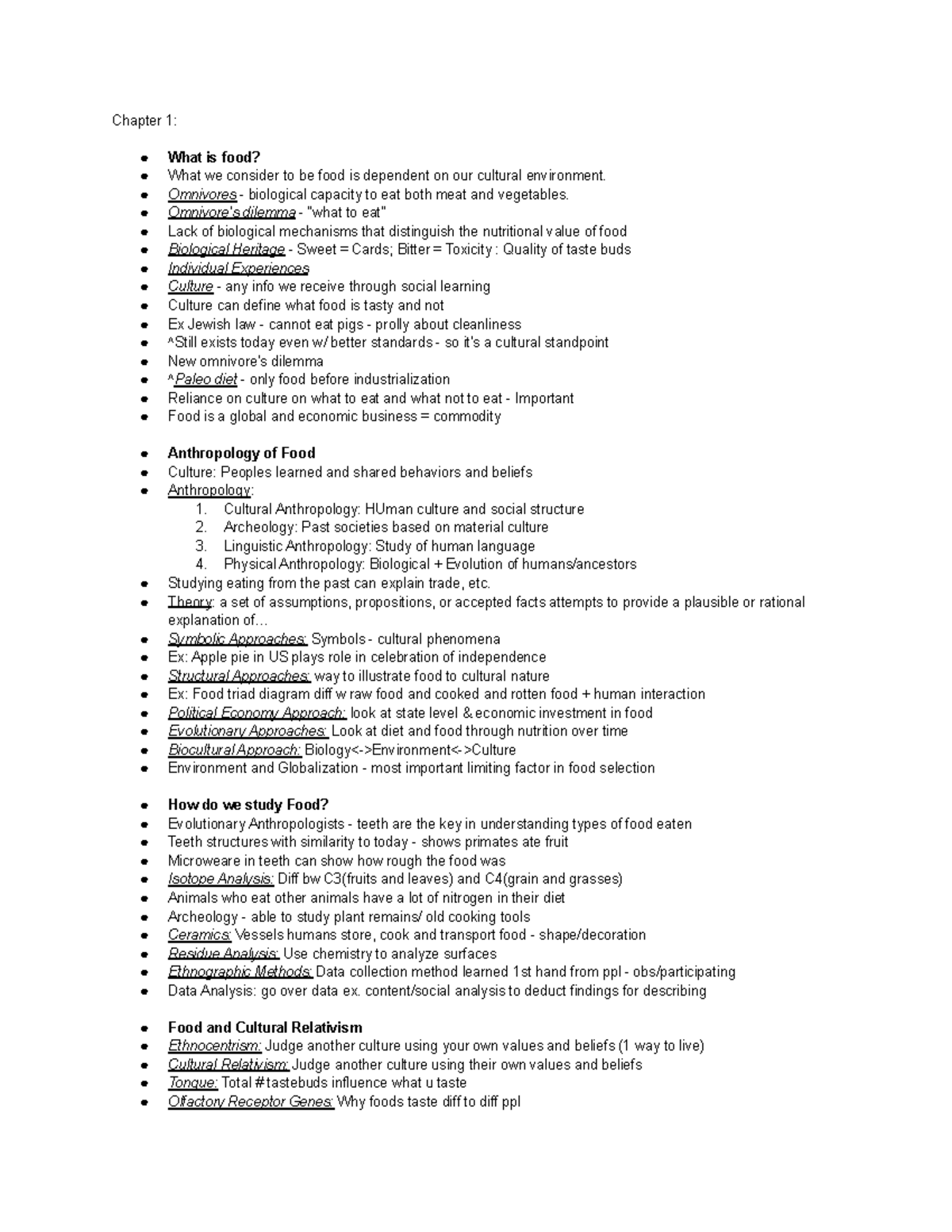 ASB 300 Notes - A session - Chapter 1: What is food? What we consider ...