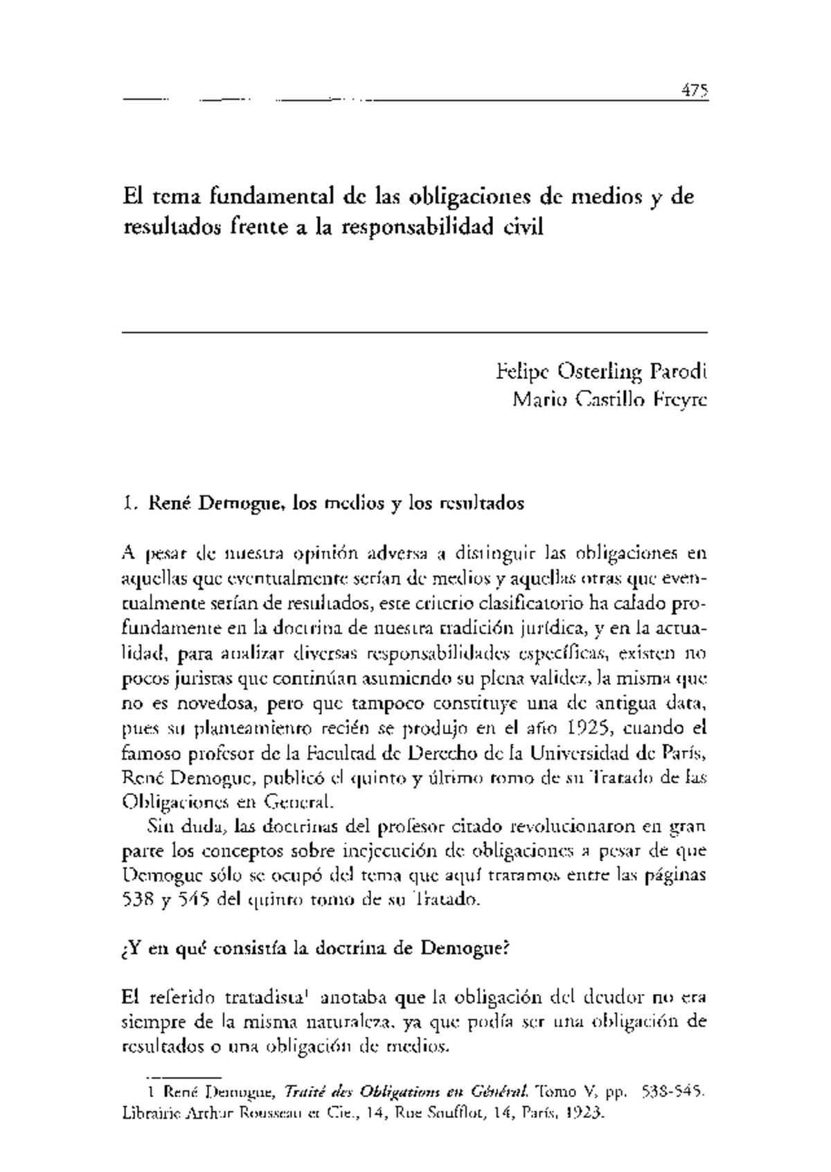 Dialnet El Tema Fundamental De Las Obligaciones De Medios Yde Resul