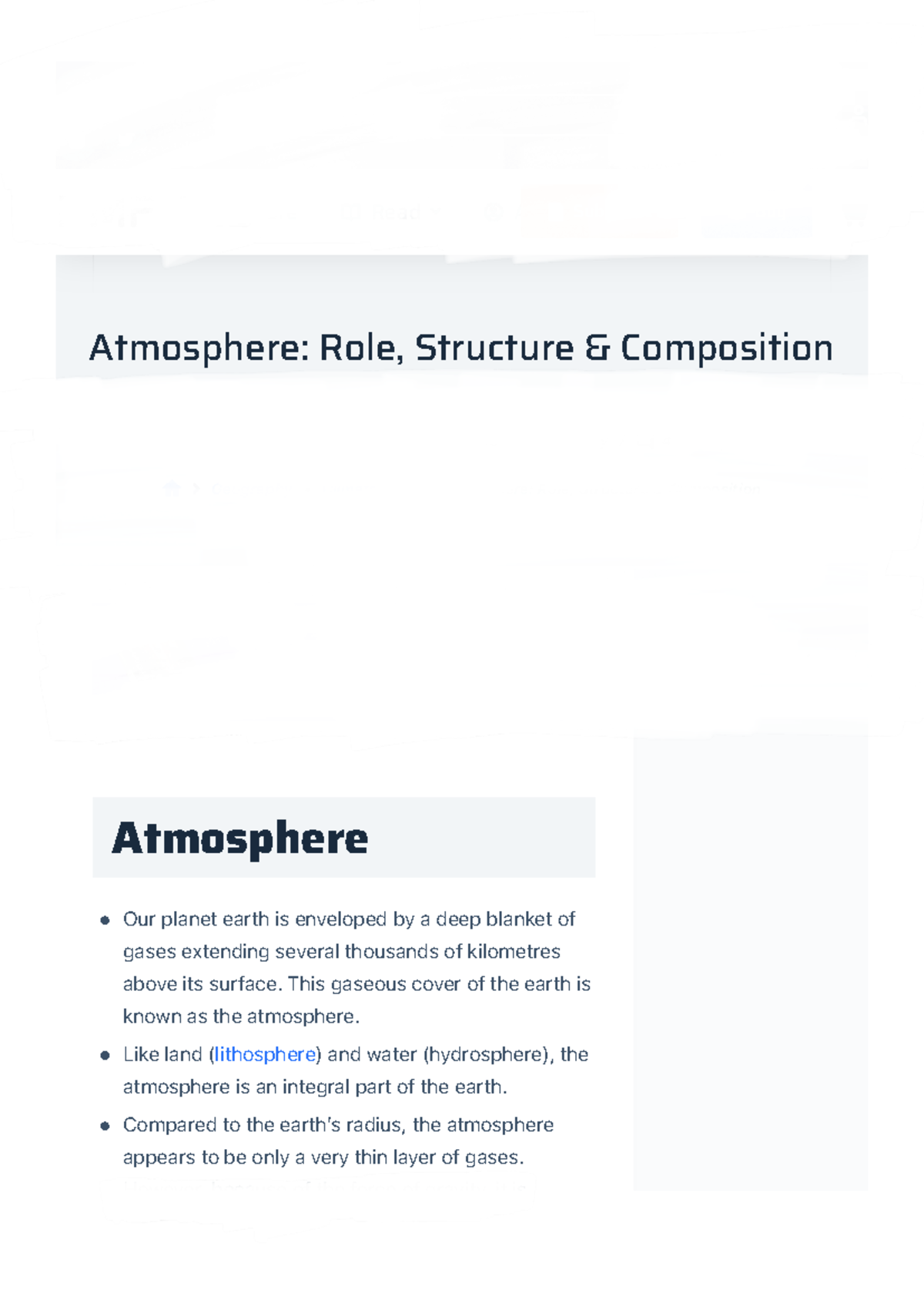Atmosphere- Role, Structure & Composition - PMF IAS - Atmosphere Our ...