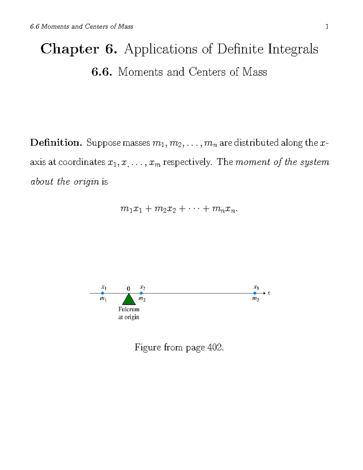 Moments And Centers Of Mass - Chapter 6. Applications Of Definite ...