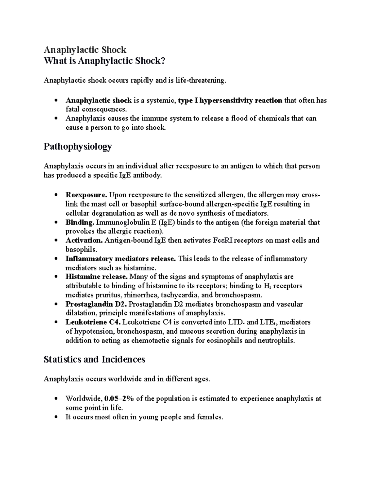 Anaphylactic Shock Anaphylactic Shock What is Anaphylactic Shock