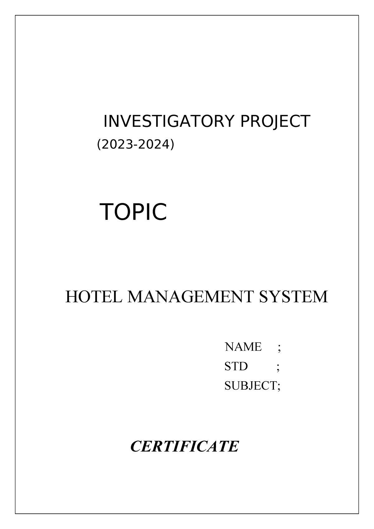 Hotel Management Report INVESTIGATORY PROJECT 2023 2024 TOPIC HOTEL   Thumb 1200 1697 