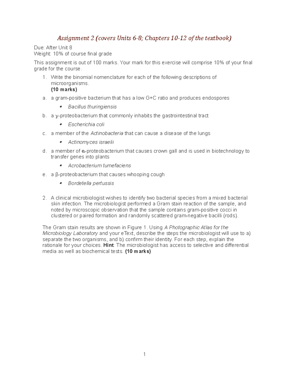 Microbiology Assignment 2 Biol 235 Au Studocu