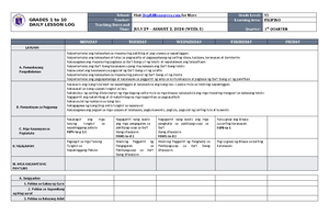 DLL Mapeh 6 Q1 W1 - helpful - GRADES 1 to 10 DAILY LESSON LOG School ...
