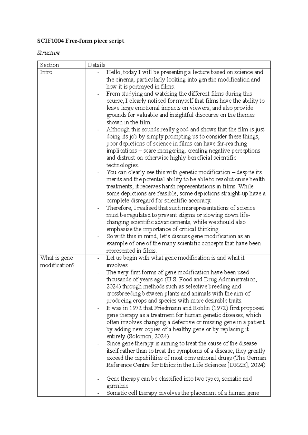 Free-form Piece - From studying and watching the different films during ...