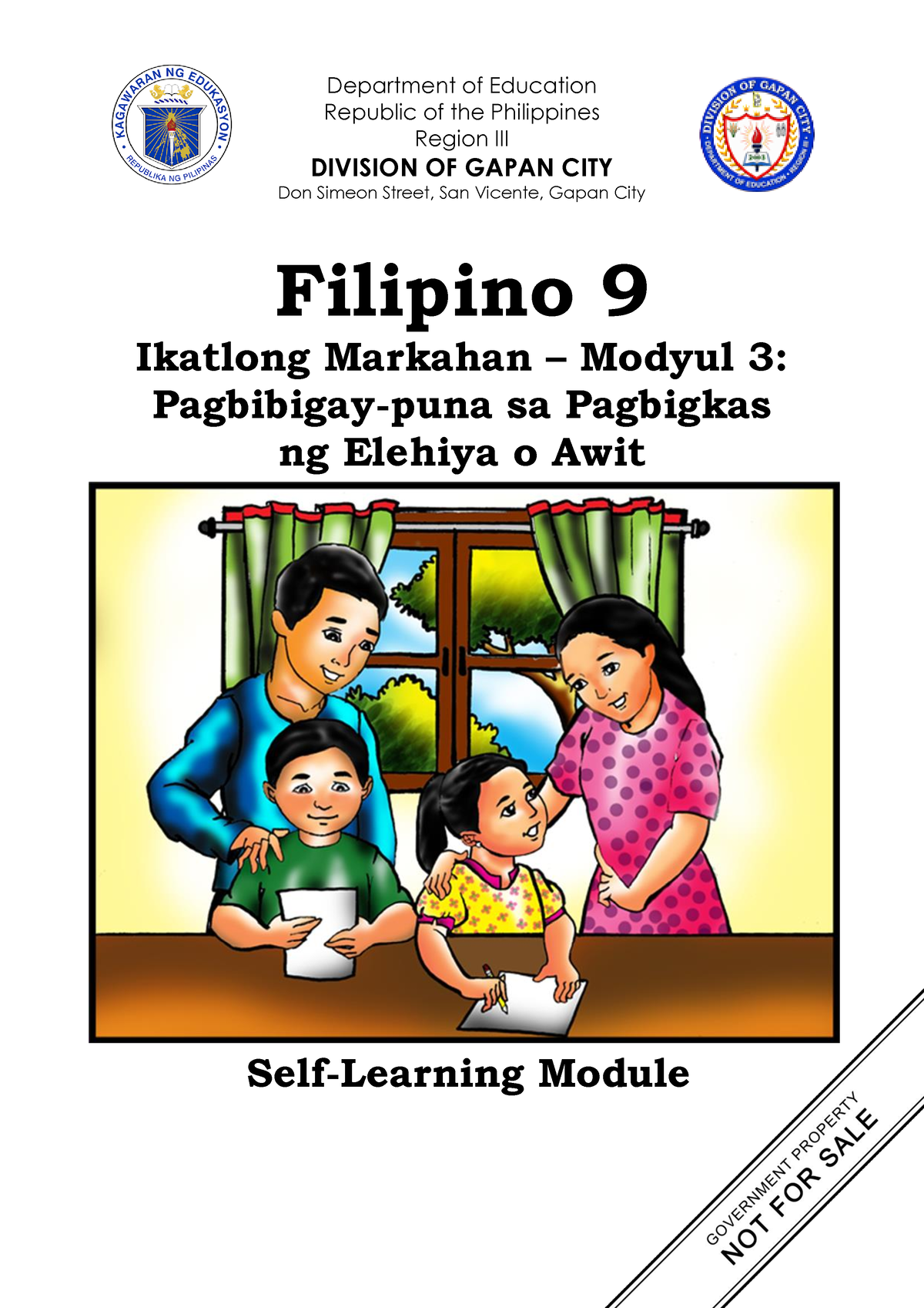 Filipino 9 SLMs 3rd Quarter Module 3 - ####### Department Of Education ...