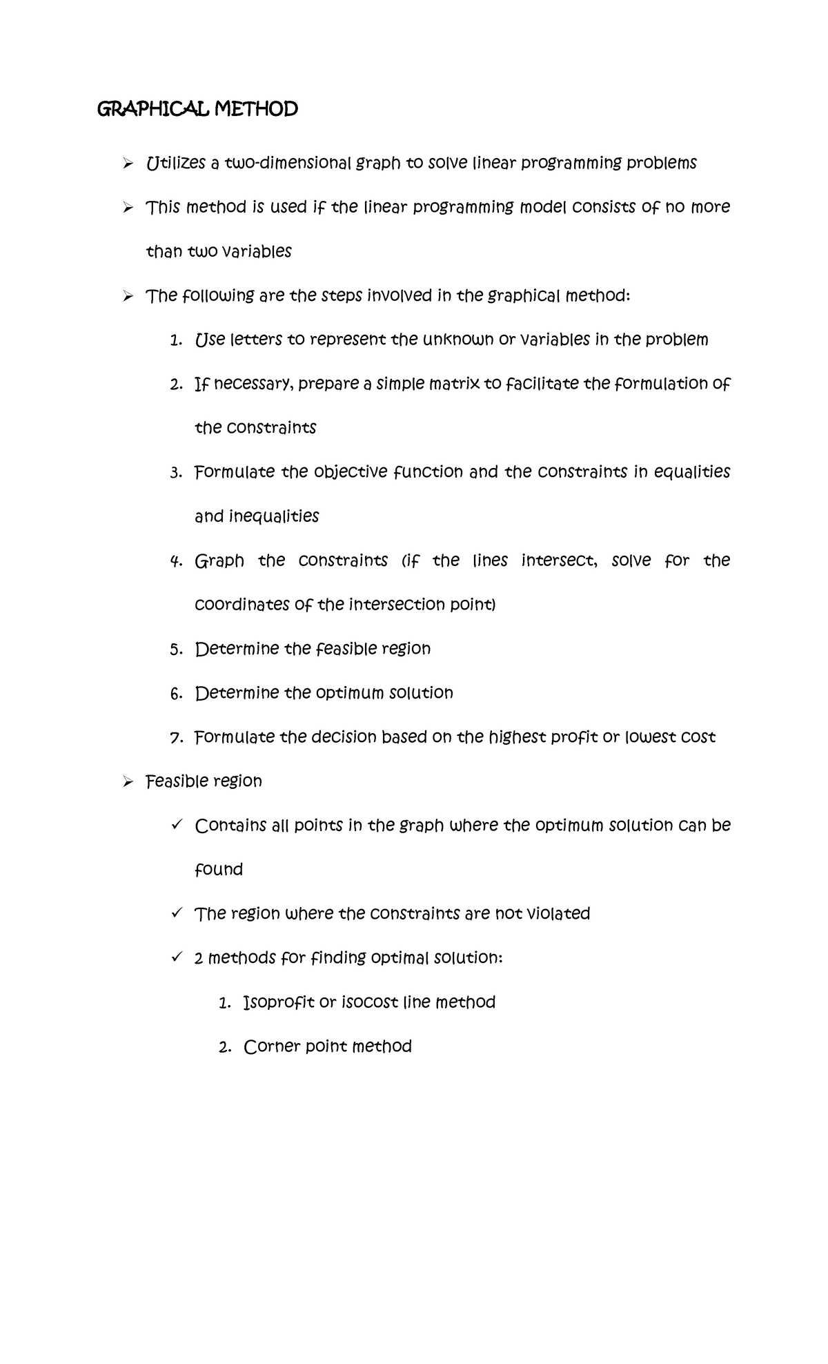 Graphical Method - GRAPHICAL METHOD Utilizes a two-dimensional graph to ...