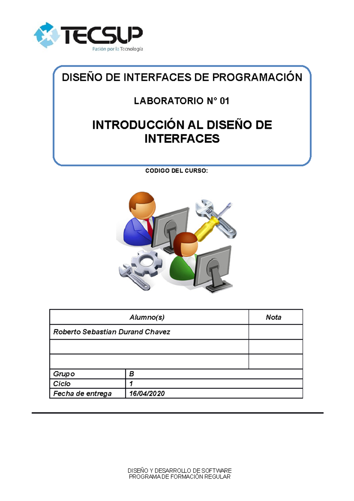 Lab 01 Introducción al Diseño de Interfaces de Programación ciclo 1