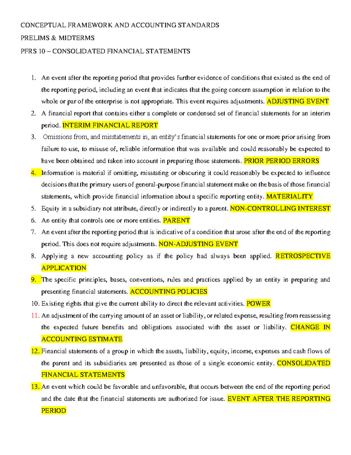 Major - FAR - CONCEPTUAL FRAMEWORK AND ACCOUNTING STANDARDS PRELIMS ...
