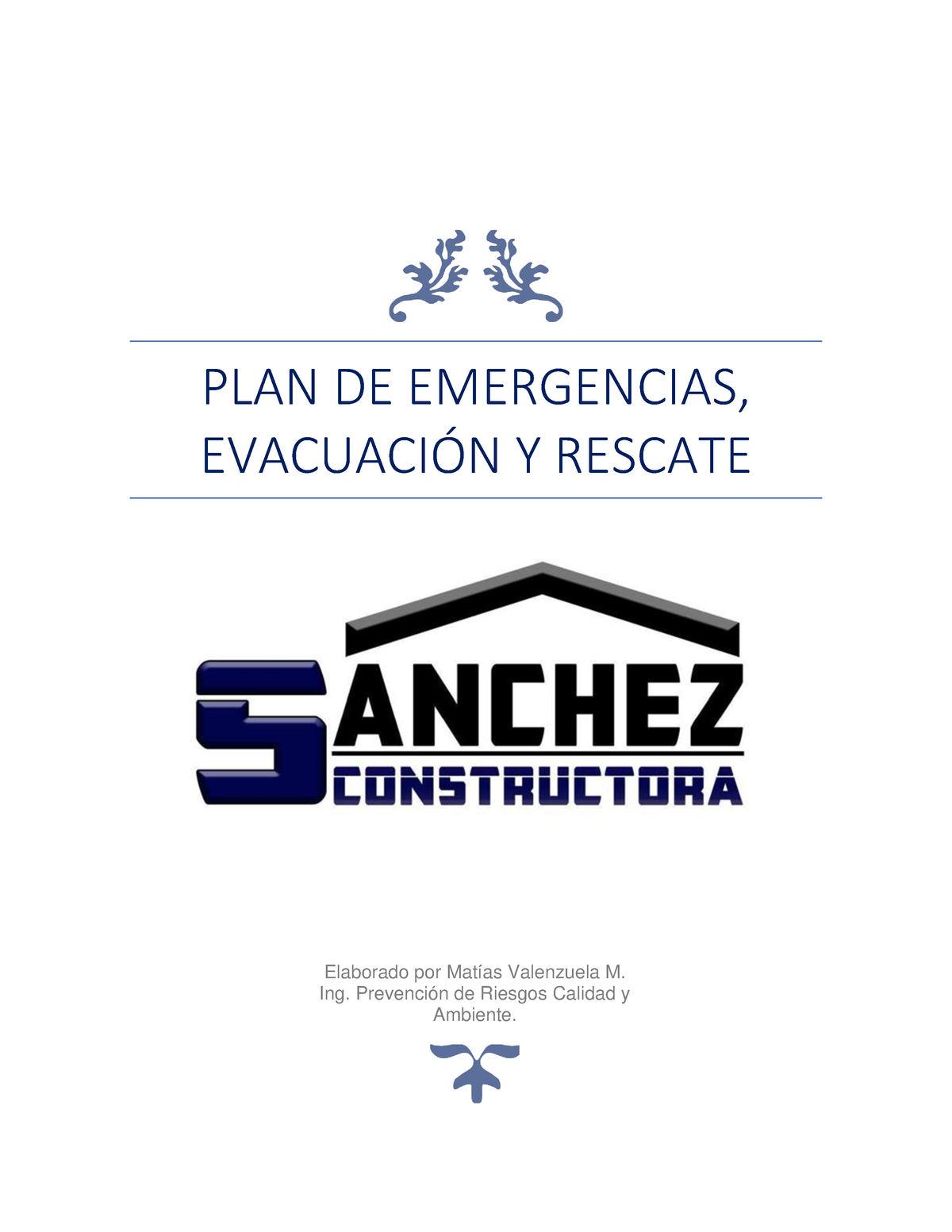 Plan De Emergencia Constructora Sanchez - Finning Concepción - PLAN DE ...