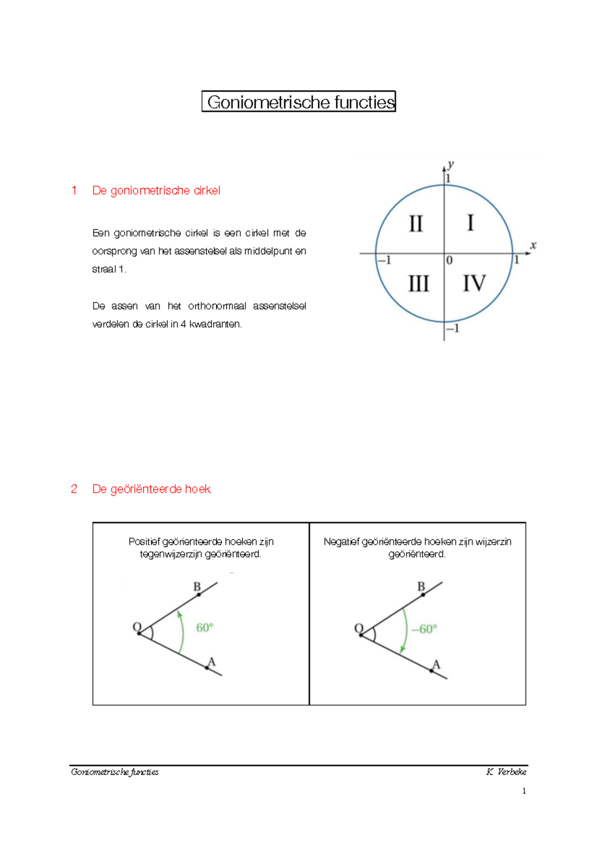 (sin, Cos En Tangensfunctie) Goniometrische Functies- Invulbundel Voor ...