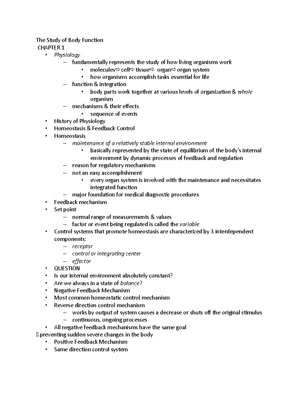 physiology-chap-1-notes-the-study-of-body-function-chapter-1