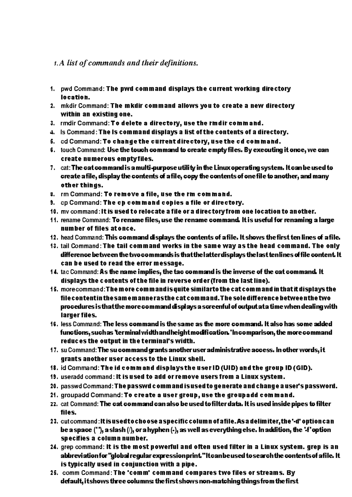 pca1-operating-systems-lab-5-1-a-list-of-commands-and-their